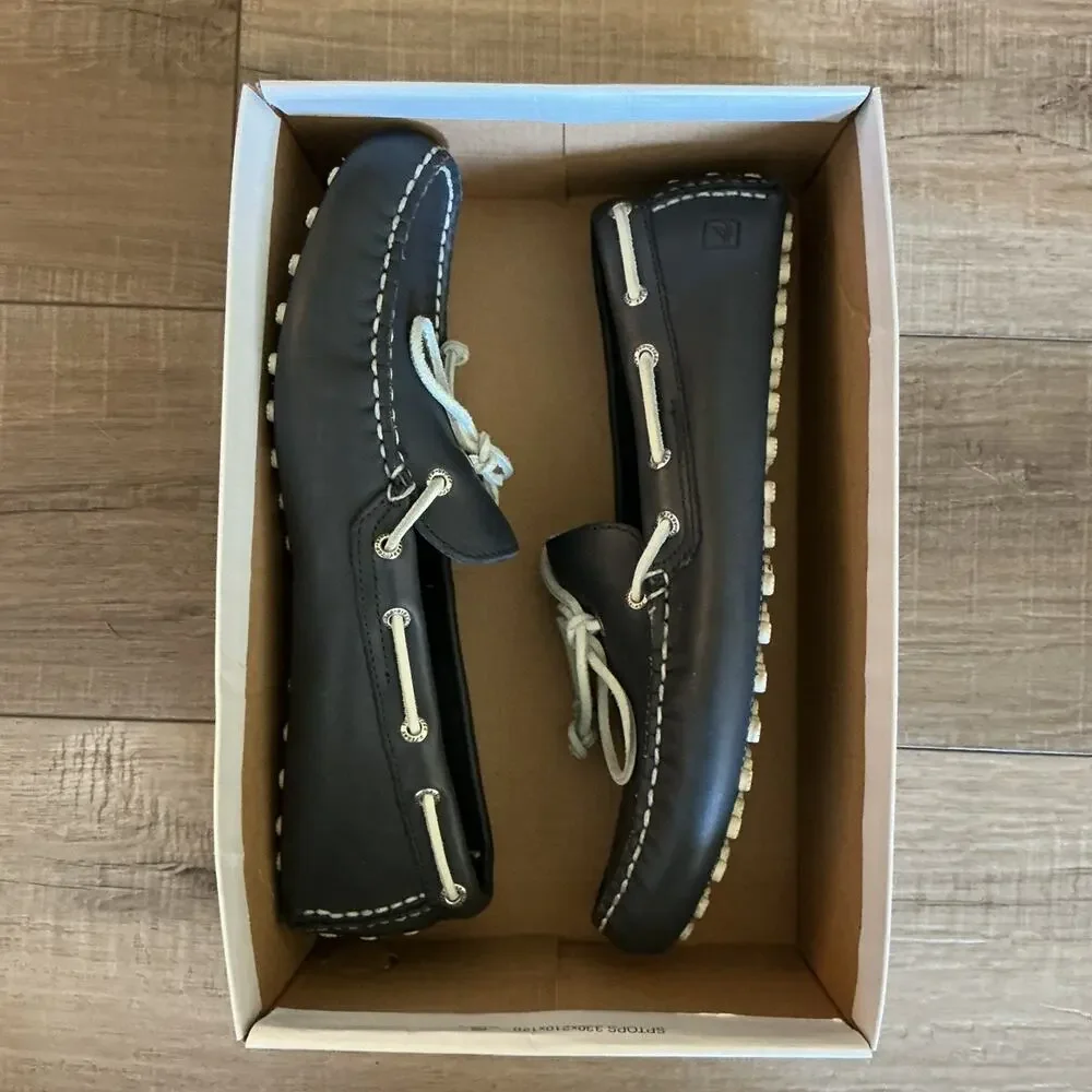 Sperry Top-Sider Men’s Size 11.5 Black Suede Boat Shoes STS10623